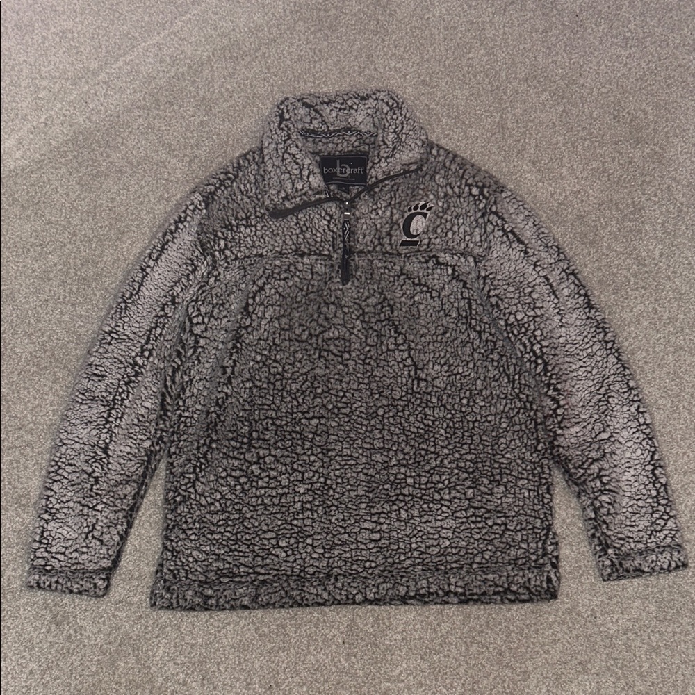 Boxercraft Charcoal Sherpa Fleece Quarter-Zip UC Bearcats